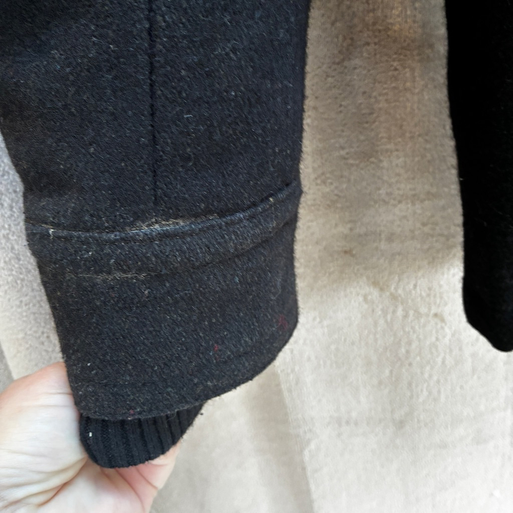 Point Zero Men’s Black Wool Blend Coat Bomber Timeless Classic Winter Warm Layer - Picture 10 of 16